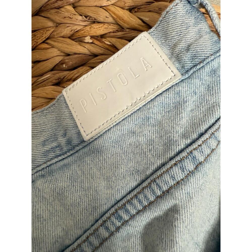 Pistola Light Wash Denim Shorts | Crossover Waist Bobbie Jean short Retro Summer - Picture 6 of 7